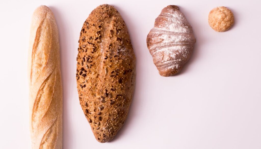 Four different types of bread.